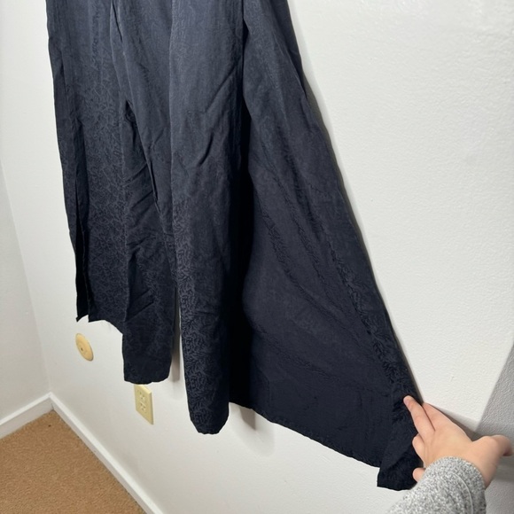 Onia navy blue printed wide leg slit pants xs - Picture 3 of 9